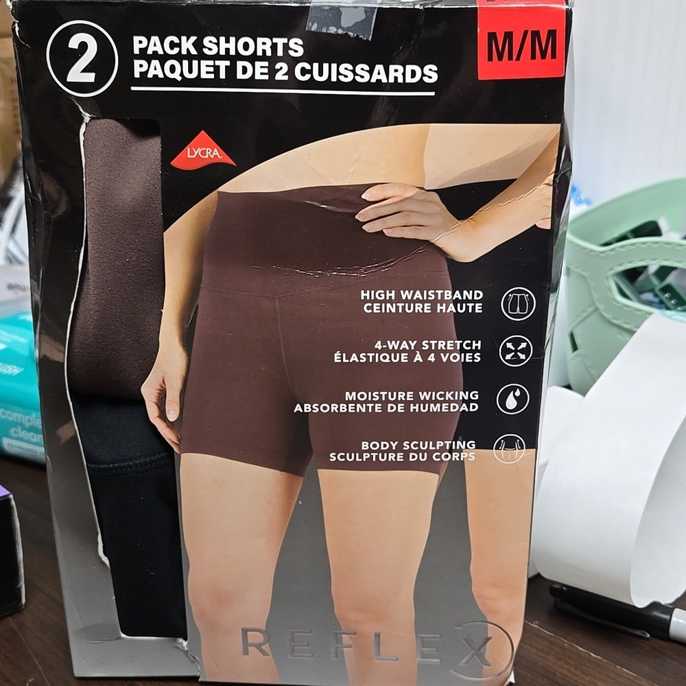 Reflex Size M Brown and Black 2 Pack of Athletic Shorts